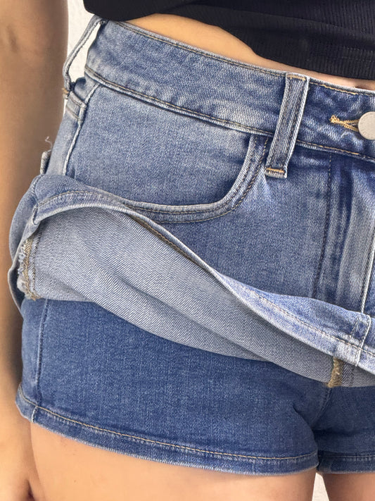 On The Move Denim Skort