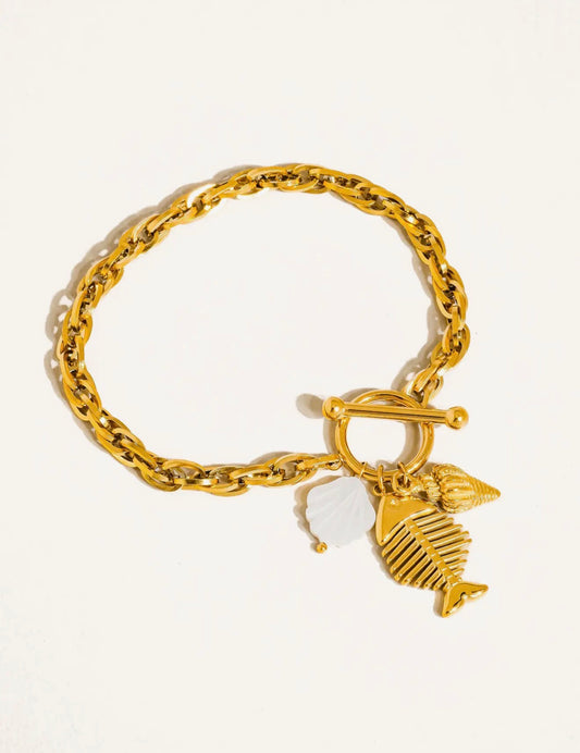 Fishbone Charm Bracelet