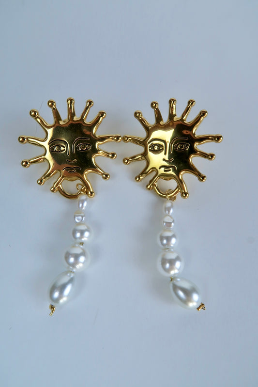 Sunbeam Pearl Drop Earrings