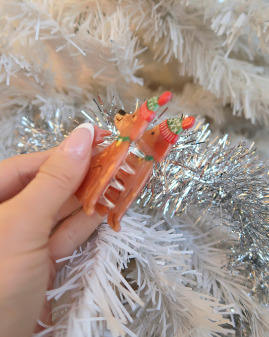 Holiday Golden Retriever Hair Clip