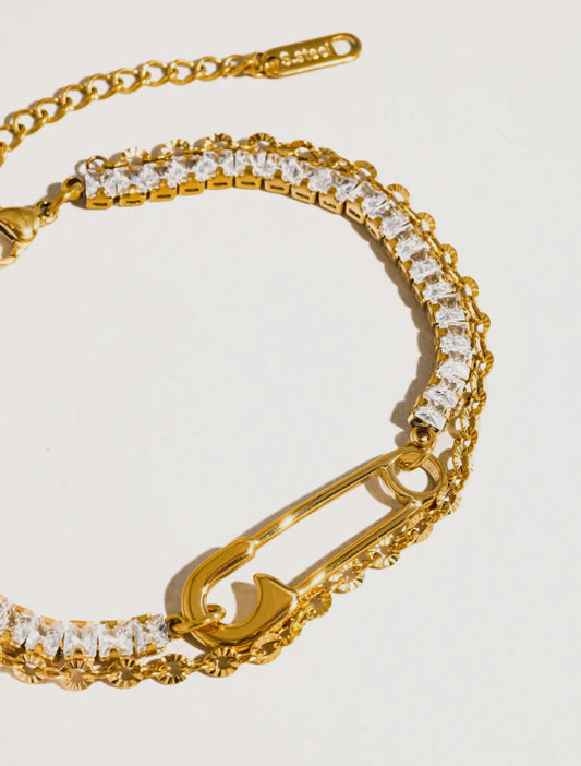 Safety Clip Tennis Bracelet