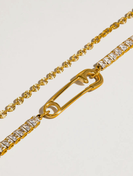 Safety Clip Tennis Bracelet