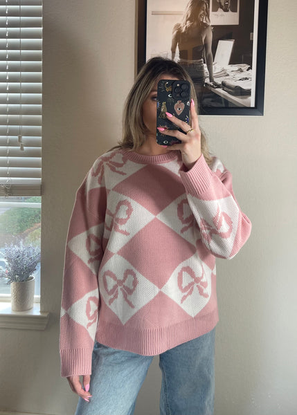 Blushing Bows Sweater