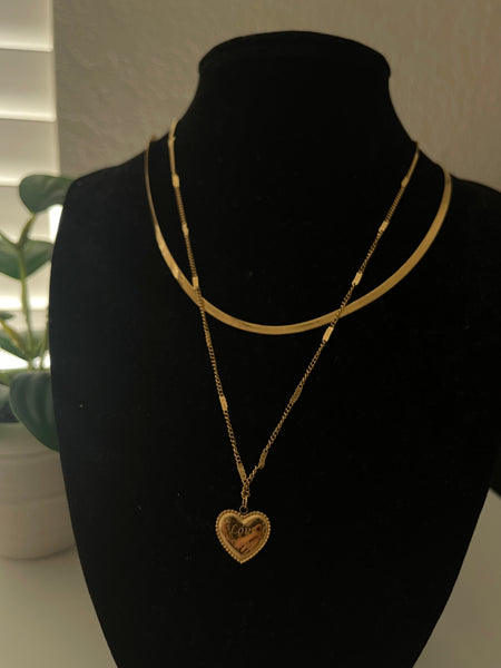 Love Layers Heart Charm Necklace