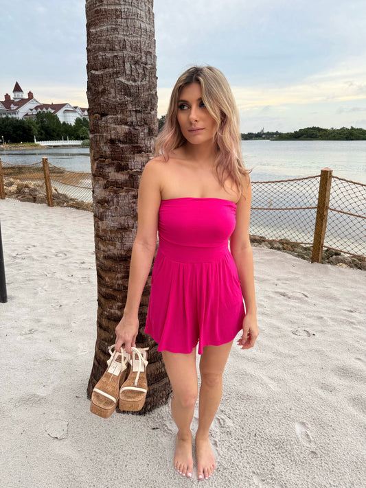 Off Duty Romper (Cosmo Pink)