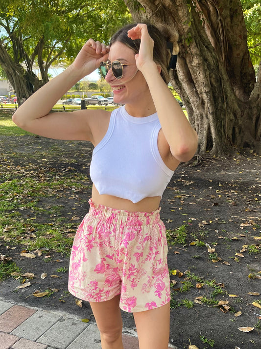 Sofie Floral Cotton Shorts