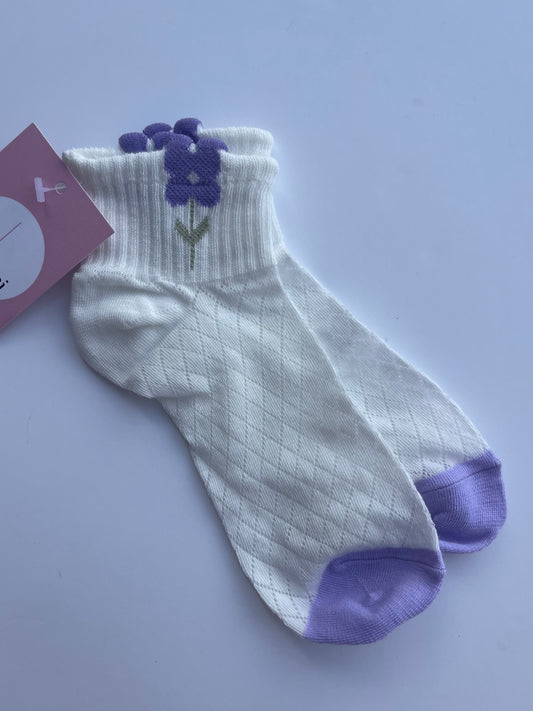 Flower Blossom Socks (Violet)