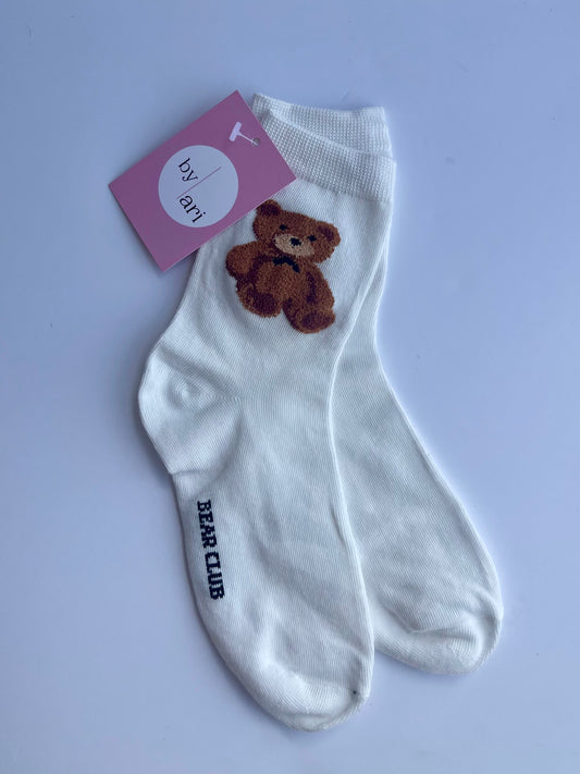 Cuddle Bear Socks (White)