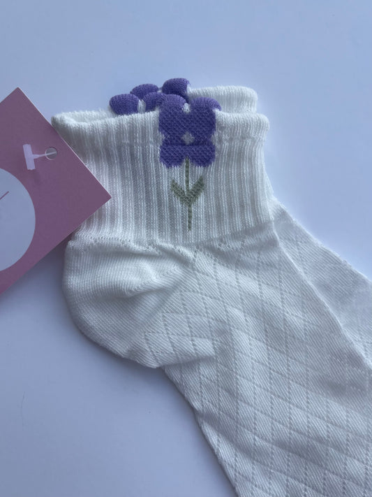 Flower Blossom Socks (Violet)