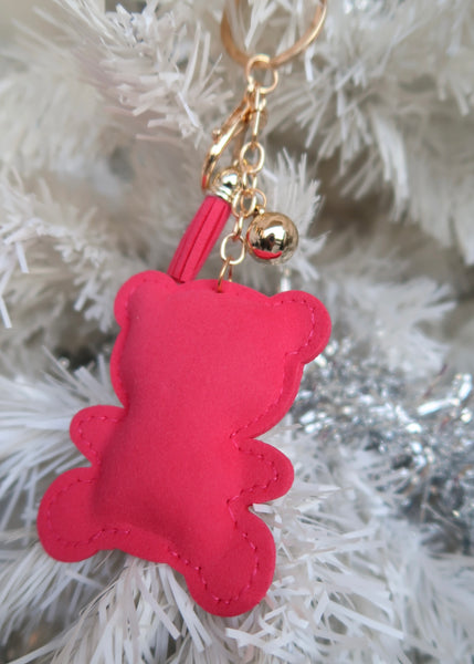 Pink Strawberry Bear Bag Charm