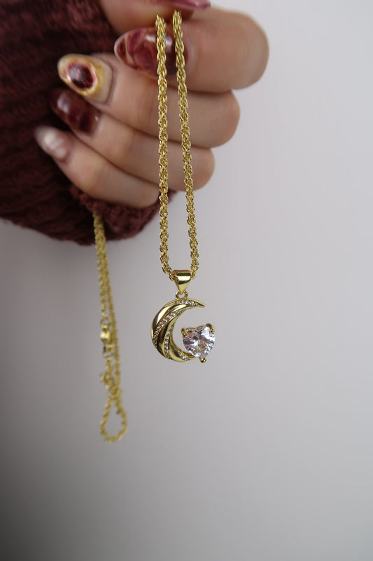 Crescent Heart Necklace