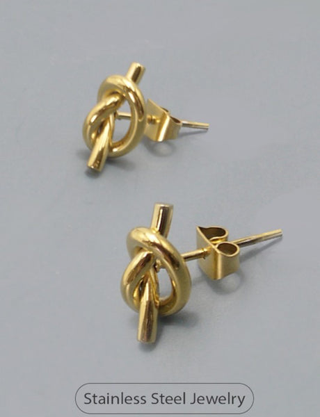 Golden Embrace Knot Earrings