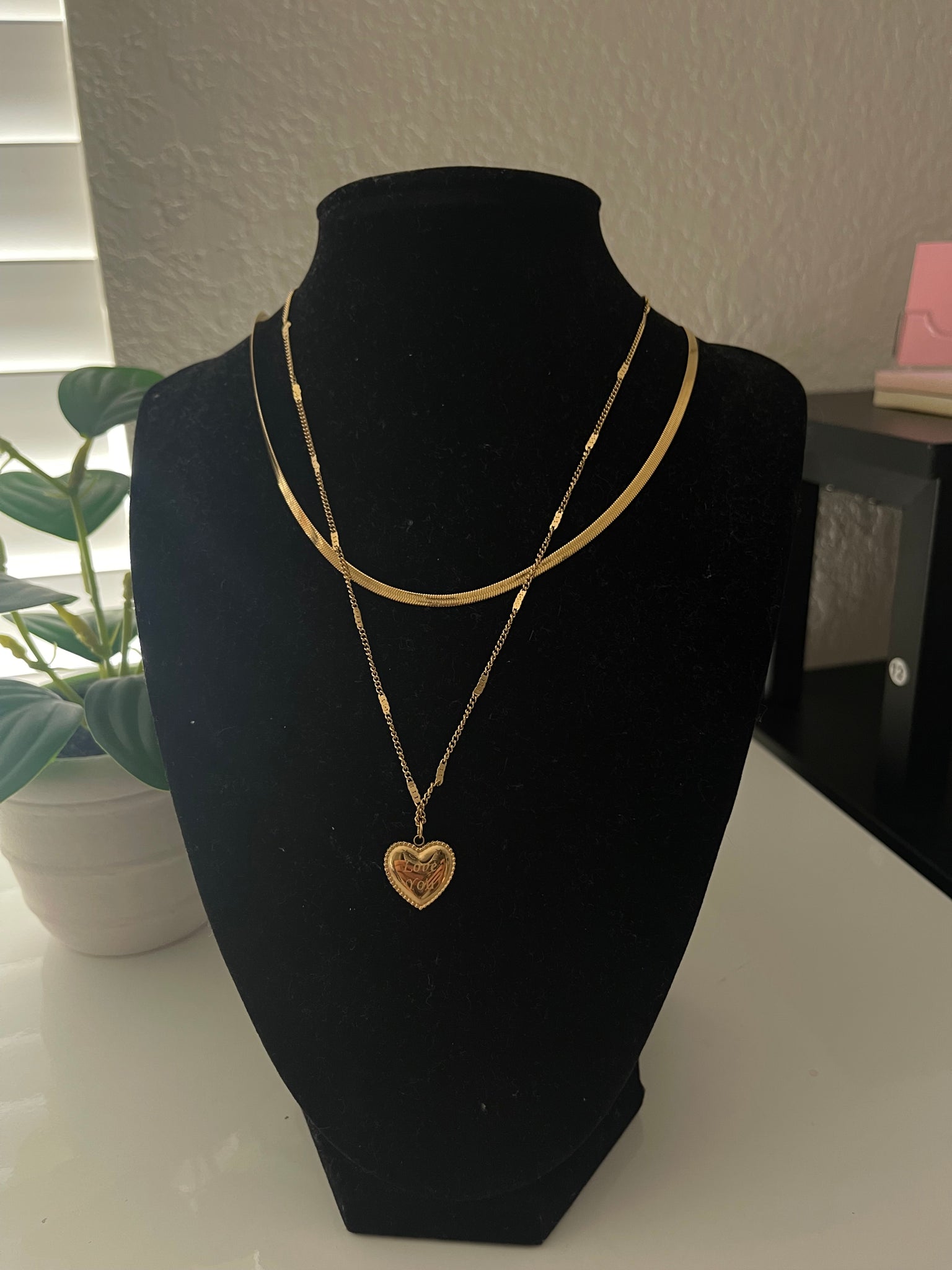 Love Layers Heart Charm Necklace