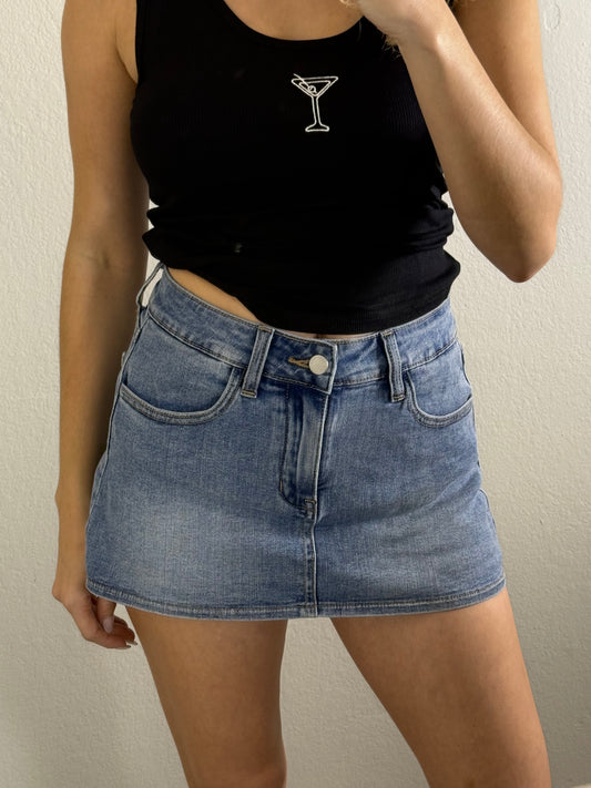 On The Move Denim Skort