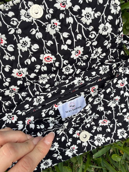 Noir Floral Sling Bag