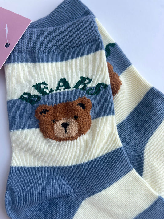 Beary Striped Socks