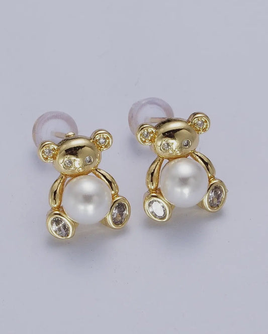 Teddy Pearl Studs